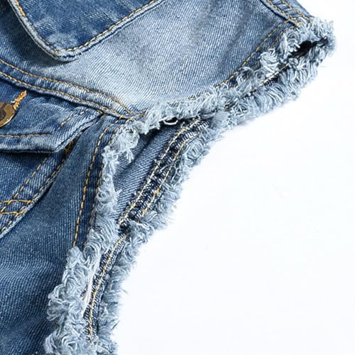 Men Denim Vest Outerwear Slim Fit Sleeveless Ripped Jeans Jacket Casual Lapel Trucker Vests Jackets 5