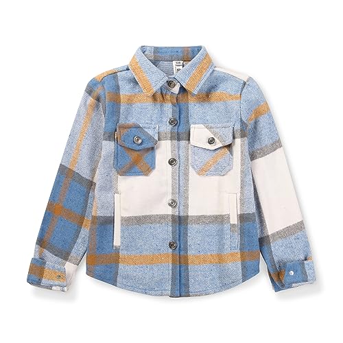 Image of Girls Flannel Plaid Shacket Button Down Long Sleeve Casual Shirt Shackets Fall Jacket Clothes