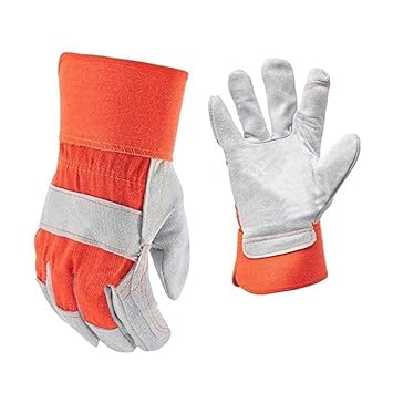 Rigger Canadian Palm Leather Gloves for Heat, Cut, Wear and Tear Resistant Anti Impact Coated for Handling Machines and Welding