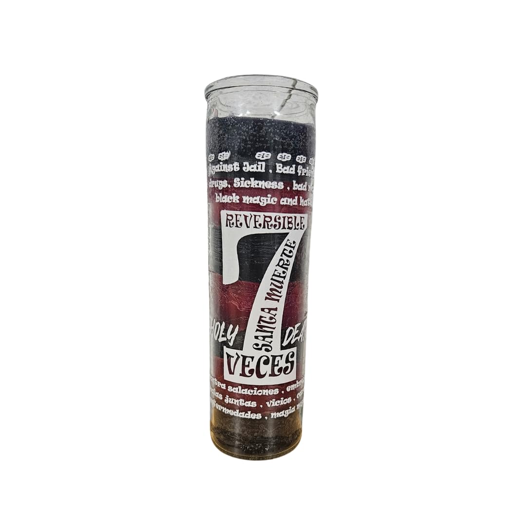 Generic Santa Muerte 7X Reversible 7 Day Ritual Glass Candle