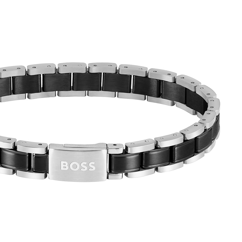 BOSS Biżuteria męska METAL LINKS bransoletka ogniwowa z staliny - 1580665, Jeden rozmiar, Stal nierdzewna