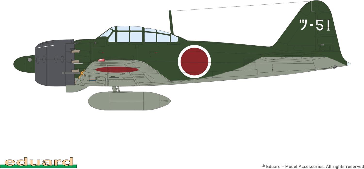 Edualdo EDU82216 1/48 Profi Pack A6M5a Zero War 52 Plastikowa muszla Model samolotu