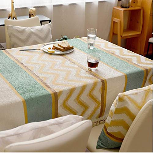 Nappe de table de salon décorative en tissu chenillé épais modèle A - 4