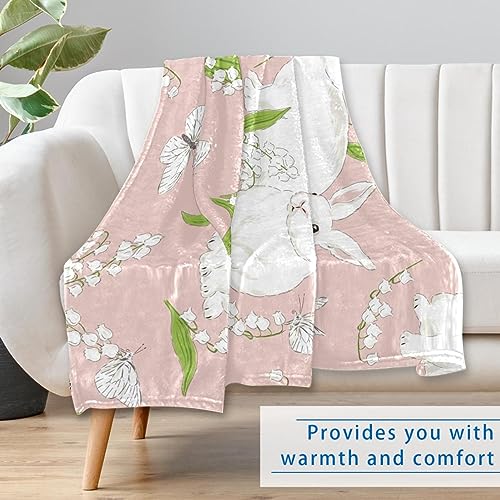 Couverture chaude pour canapé motif lapin doux contre le froid