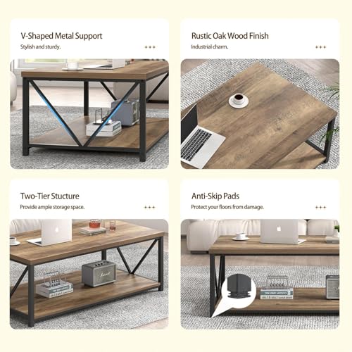 Foluban Modern Coffee Table, Living Room Center Table With Storage thumb #5