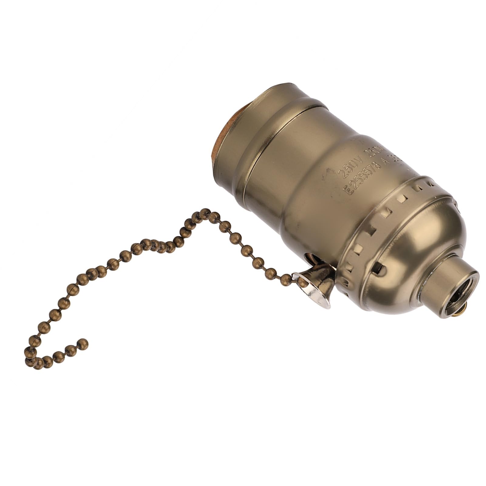 Portalámparas Con Cadena De Extracción E27 - Interruptor De Cadena, Color Negro, Compatible Con Bombillas Estándar, Para Lámparas De Mesa O Pared