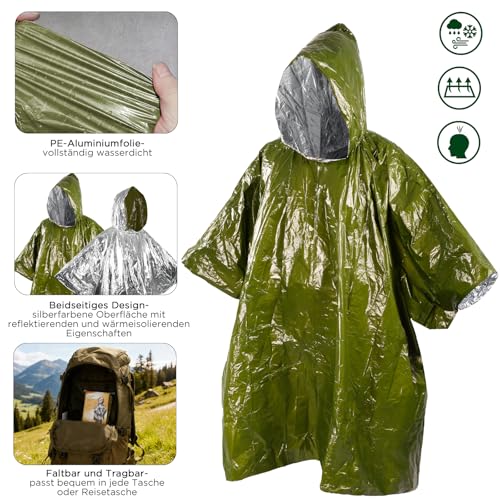 E EASTSTORM 210×150cm Verdickter Notfalldecke Schlafsack Survival Biwaksack Rettungsdecken Plane Wasserdicht Thermodecke Tarp Zeltplane und Notfall Regenponcho Ultraleicht Kälteschutz für Camping