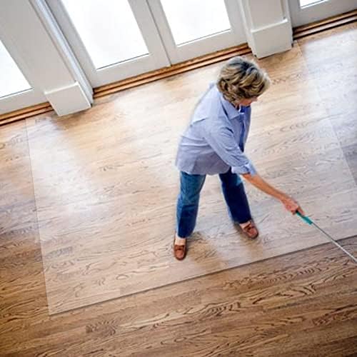 32 40 48 56 64 72 80 88 96 104 112 120 128 136 144 152 inch Rectangular Hard Wood Floor Protector – Clear PVC Vinyl Plastic Desk Pad for Dining Room/ Office/ Kitchen, Entrance/ Doorway Floor Pad Rug