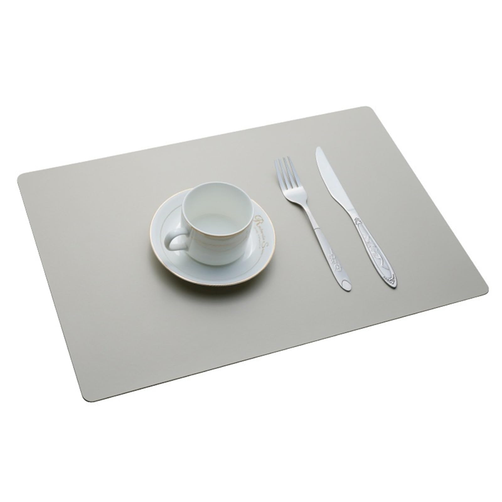 Sets de table en similicuir gris foncé rectangulaires de 45x30 cm pour 8 personnes