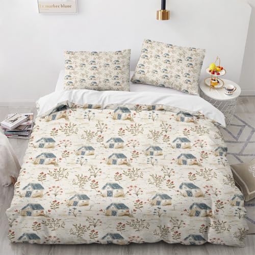 Housse de couette 220x240 cabane contre le linge rêche et difficile à repasser