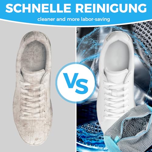 2 Stück Schuhwaschbeutel Waschmaschine,CNMTCCO Wiederverwendbar Reißverschluss Plüsch Schuhwaschbeutel,Laundry Shoe Bag, Multi Schutz Schuhwaschbeutel,für Turnschuhe,Tennisschuhe(Gray) – Bild 3