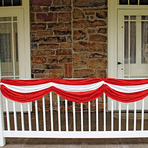 Beistle Red And White Polyester Fabric Bunting With Adjustable Drawstrings Circus Carnival Hanging Decorations-Home Décor For Birthday Parties, 70" #TOP4