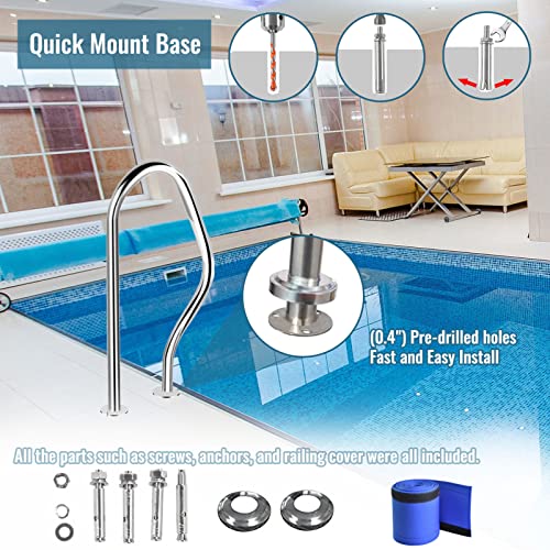 Barandal para piscina acero inoxidable 80x80 cm miniatura 4