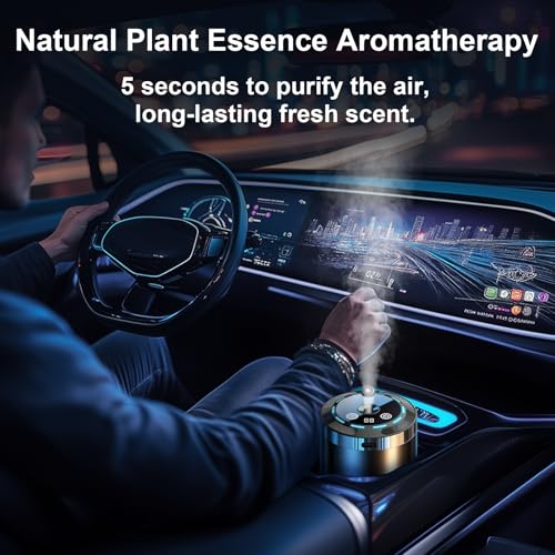 Image of Smart Car Air Fresheners，Car Air Freshener Diffuser，Five Speed Adjustable Modes Car Fragrance，50ml Capacity Car Air Freshener，Rechargeable Car Fragrance Diffuser(Gardenia)