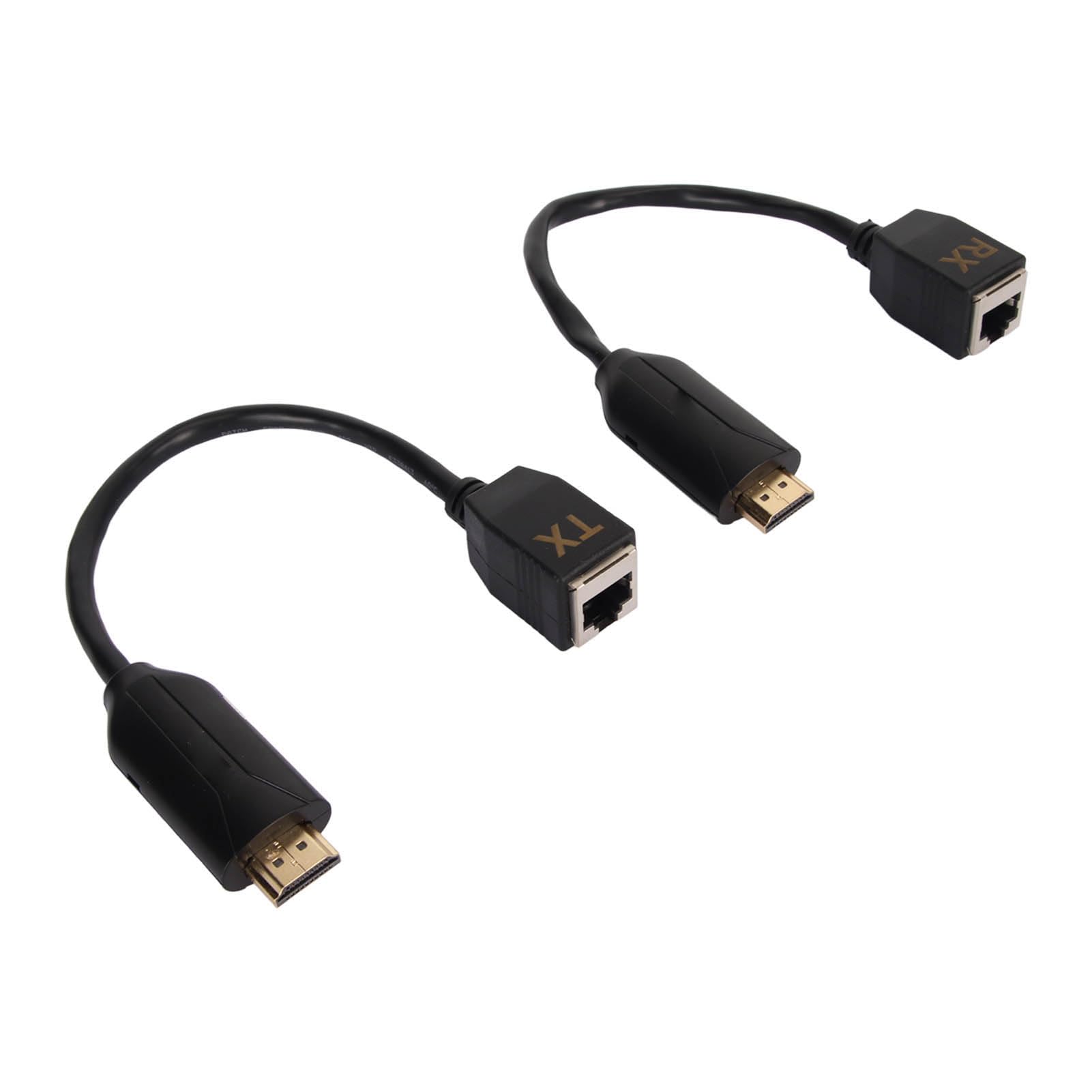 Extender HDMI, Trasmettitore e Ricevitore Ethernet da HDMI Maschio a RJ45 su Singolo Cat 5e / 6 1080p Fino a 60 M Extender per PC, Console di Gioco, Lettori Multimediali, ecc.
