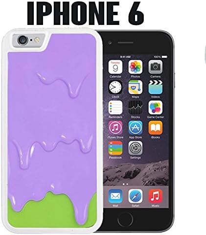 iPhone Case Purple Green Melting ice Cream for iPhone 6 Rubber White (Ships from CA)