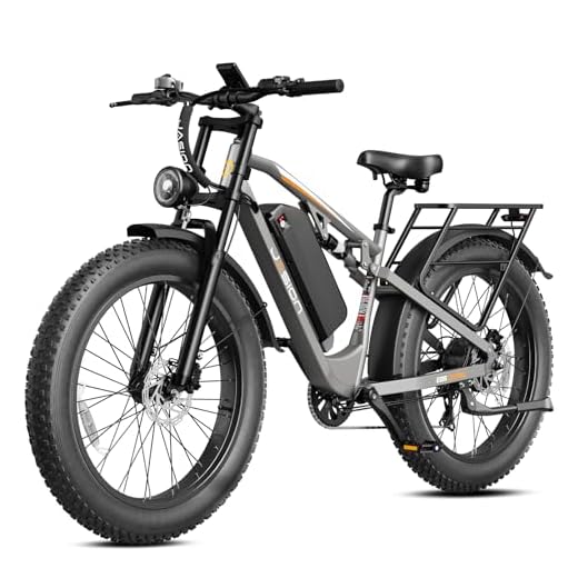 Jasion EB5 Ultra Electric Bike for Adults, Peak 2500W Ebike with 52V 20Ah (1040Wh) Battery, Dual Suspension & Hydraulic Brakes, 26"x4" Fat Tire Off-Road Electric Bicycle