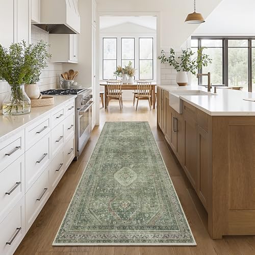 GENIMO 2x5 Non Slip Hallway Runner Rug, Machine Washable, Thin & Low Pile Lightweight for Kitchen, Laundry, Entryway, Bedroom & Living Room