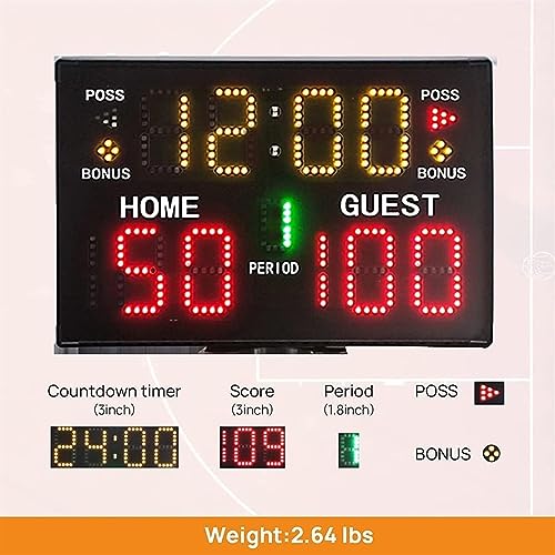 Marcador digital LED para baloncesto con control remoto miniatura 4