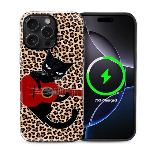 Coque iPhone 16 Pro MagSafe chat noir pour protéger votre téléphone