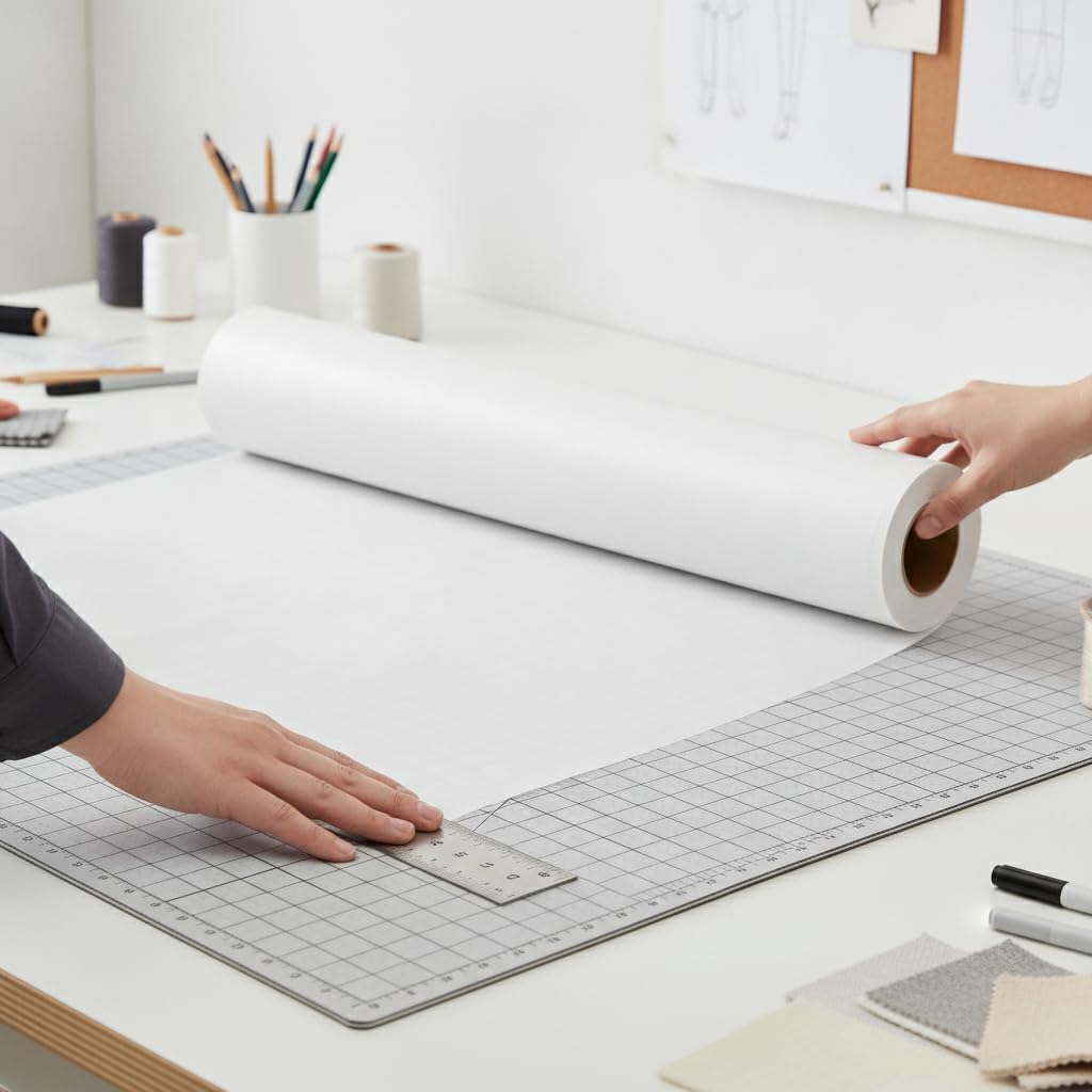 Papel Patronaje Semitransparente 45 g/m², 45g 1.2 * 10M | Papel 45 gramaje - diseños - confección prendas - semitransparente - ial para patrones costura - para atelier
