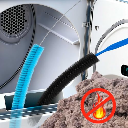 Image of Dryer Vent Cleaner Kit - Compatible Universal Vacuum Attachment Hose with Most Vacuum Cleaner, Dryer Lint Cleaner Kit and Cleaning Brush Tools for Efficient Dryer Vent Hose Maintenance (Black)