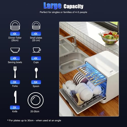 Lave-vaisselle automatique compact de comptoir avec réservoir intégré - 8