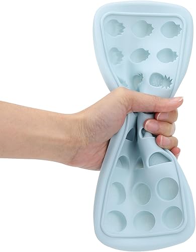 Miniatura 6 de Moldes de silicona en forma de fruta con gotero de líquido, bandejas de hielo de fácil liberación con tapa, 24 cavidades para cubitos de hielo,