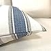 BLUETTEK Cool Stripe Pillow Cases Cotton Linen Square Decorative Throw Cushion Cover 18 Inches by 18 Inches (Blue-2Pc)