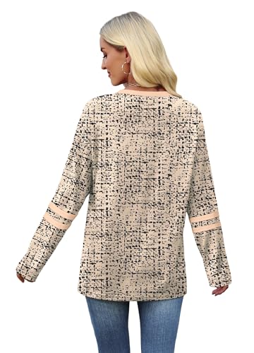 Image of Sampeel Long Sleeve Shirts for Women Color Block Casual Tops Fall Outfits 2026 Basic Tees Trendy Spring Clothes