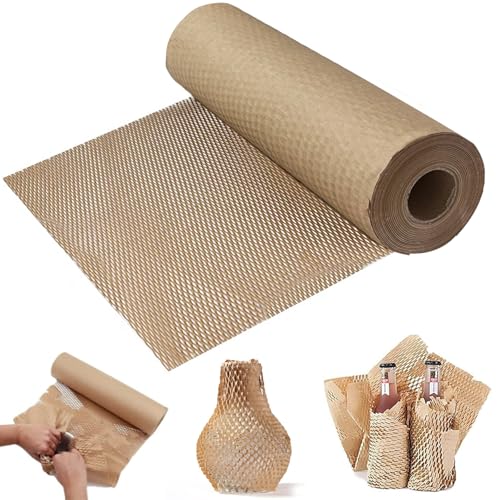 Honigwaben Verpackungspapier,Verpackungsmaterial Füllmaterial Alternative zu -Luftpolsterfolie für Versand und Umzug, Füllmaterial Verpackung Versandverpackungen Geschenke (30CMX50M)
