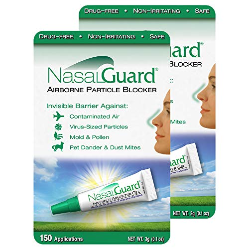 Nasalguard Allergy Relief And Allergen Blocker Nasal Gel - Drug-Free, For Pollen Allergy Sufferers, For Airplane Travel (Cool Menthol) - Over 150 Applications Per Tube (0.1 Oz, Pack Of 2) #TOP24