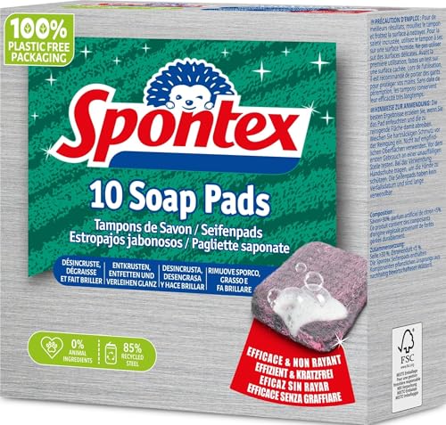 Spontex 10 estropajos con jabón | Eficaces contra la grasa y la suciedad