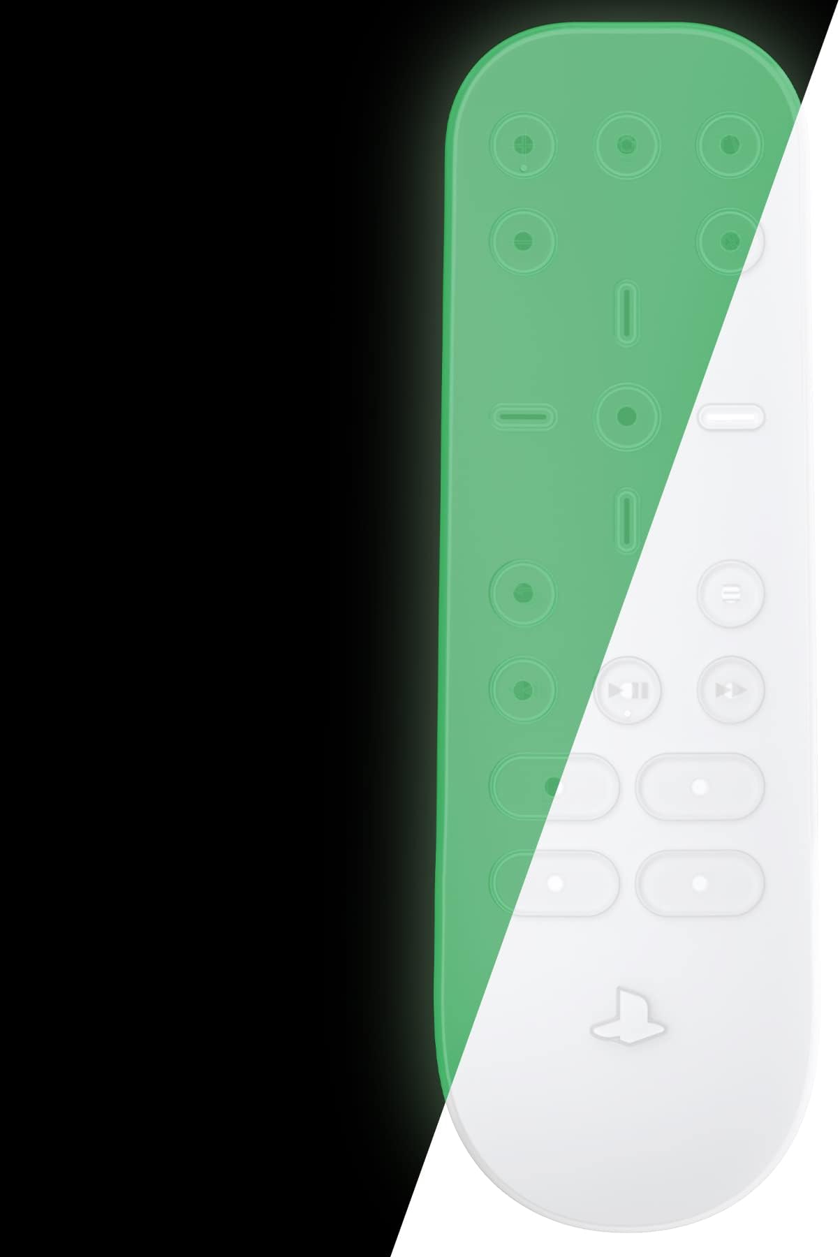 PlayVital Glow in Dark Green Silicone Protective Remote Case for PS5 Media Remote, Ergonomic Design Full Body Protector Skin