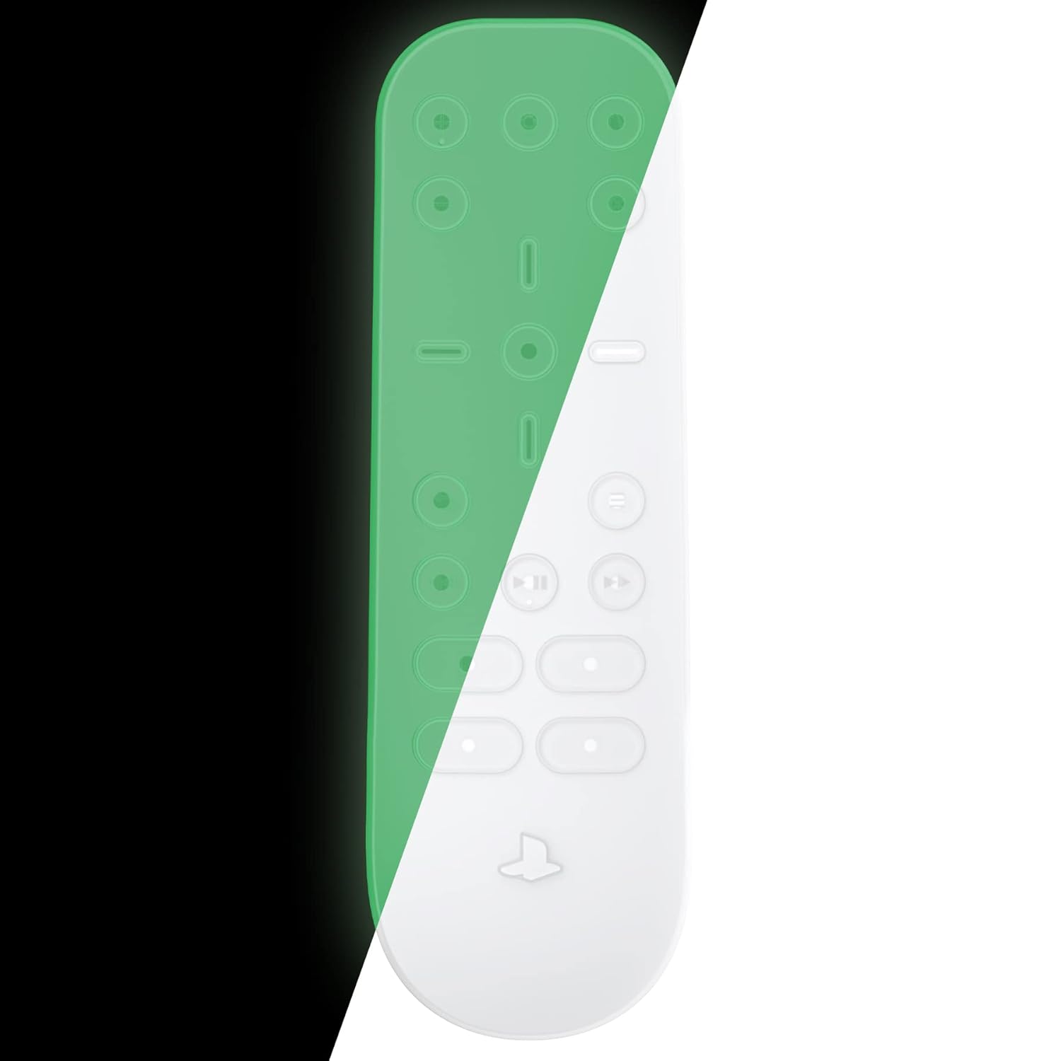 PlayVital Glow in Dark Green Silicone Protective Remote Case for ps5 Media Remote Cover Ergonomic Design Full Body