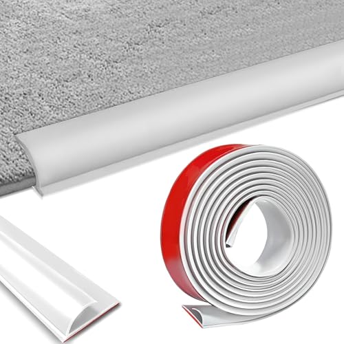 Listón de borde autoadhesivo para alfombras, 5 m de PVC, barra de transición de alfombra a suelo de madera, perfil de transición autoadhesivo para felpudo, alfombra