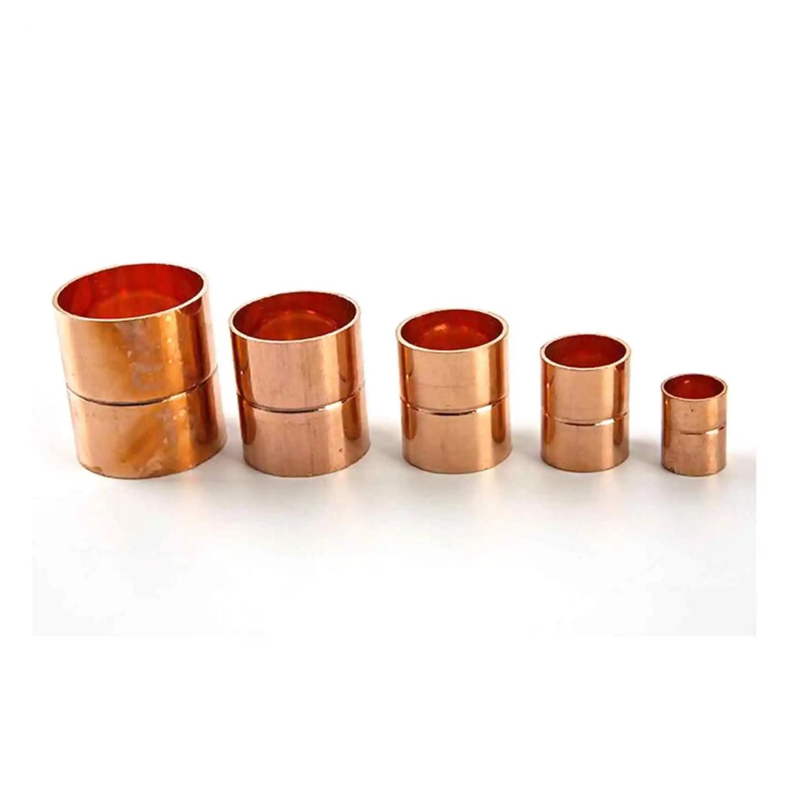 AARTERZZA 1PC Inner Diameter 45x1.5mm Pure Copper End Feed Equal Straight Coupling Welding Pipe Connector