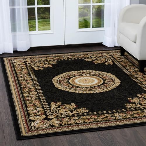 Home Dynamix Optimum Athens Area Rug 7'8" x10'4 , Updated Oriental Medallion, Black/Beige Home Dynamix Optimum Athens Area Rug 7'8" x10'4 , Updated Oriental Medallion, Black/Beige