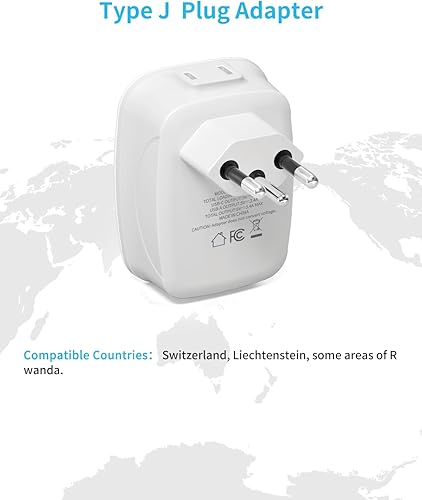 Vista 30 de Paquete de 2 adaptadores de enchufe de Sudáfrica, adaptador de enchufe VINTAR tipo M con 1 USB C, 3 puertos USB y 2 enchufes estadounidenses