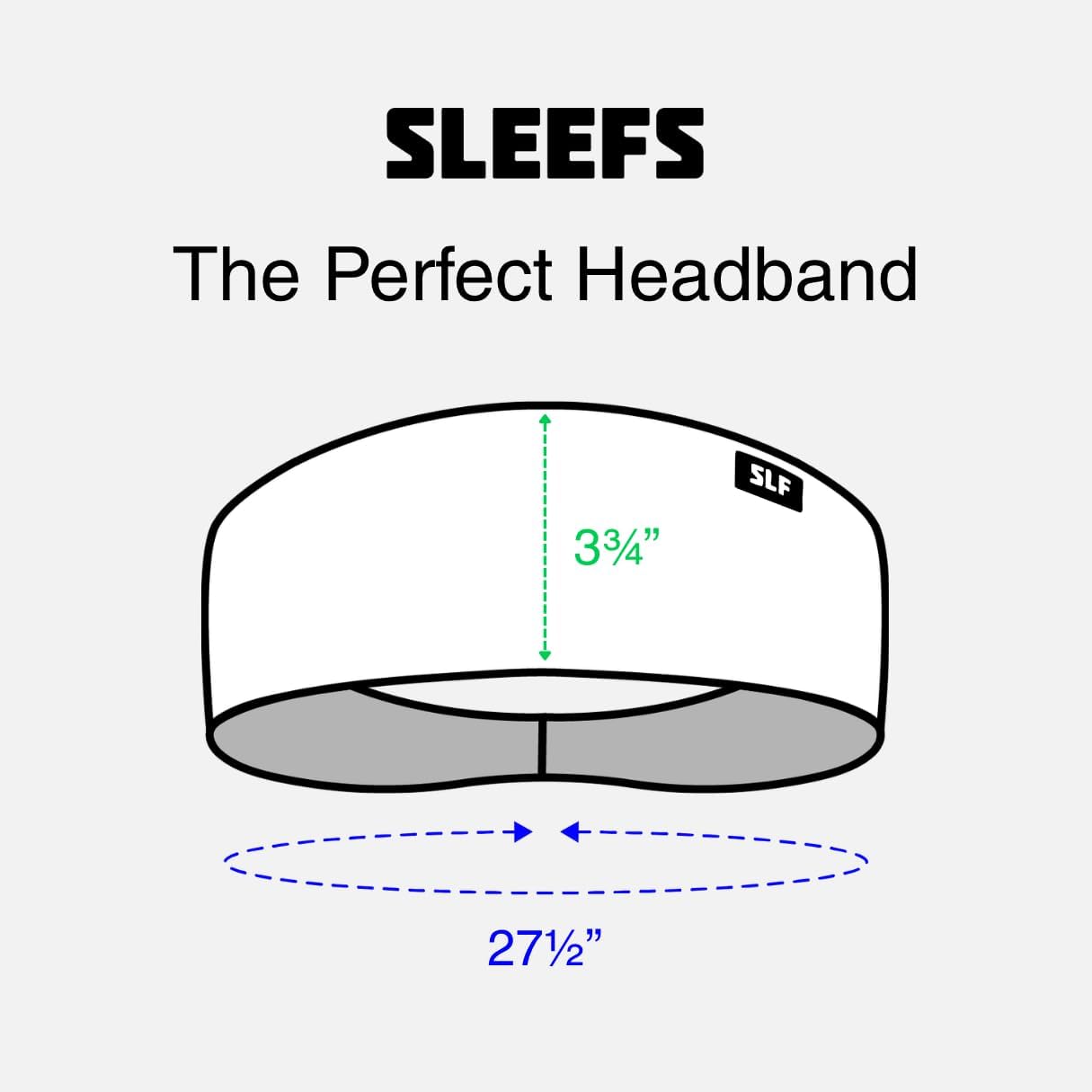 SLEEFS Sweat Bands Headbands Men & Women - Cooling Sports Mens Headband for Running, Football, Basketball, Cycling, Workout - Sweat Moisture Wicking Head Band Stretch Fit, Non-Slip Design - One Size image 3