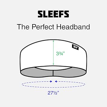 SLEEFS Sweat Bands Headbands Men & Women - Cooling Sports Mens Headband for Running, Football, Basketball, Cycling, Workout - Sweat Moisture Wicking Head Band Stretch Fit, Non-Slip Design - One Size