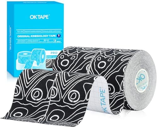 KT Tape Roll Cotton Kinesiology Therapeutic Elastic Sports Roll 2" X 16.4 Feet - Black