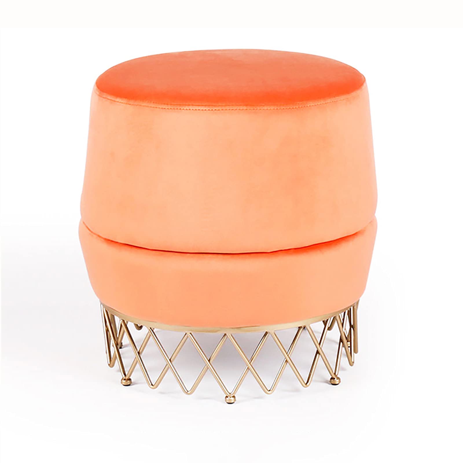 Tabouret rond en velours de luxe repose-pieds salon bureau