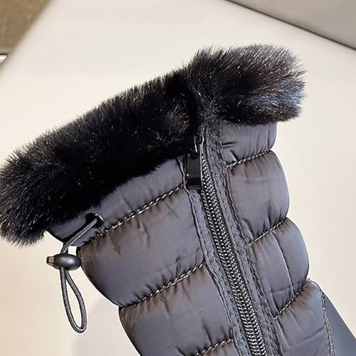 Boys Girls Snow Boots Outdoor Warm Cozy Anti-Slip Mid Calf Faux F๐r ๐ining Insulated Shoes Toddler Girls Wedge Boots4