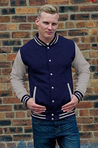 Chaqueta Bomber Niños AWDis Kids Varsity Regular Casual Azul 3