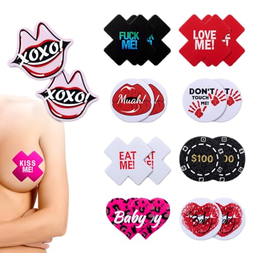 Image of Glitters Pasties Rave Pack Nipple Covers Stickers Disposable Sticky Breast Petals Bra for Women Rave Outfit Party