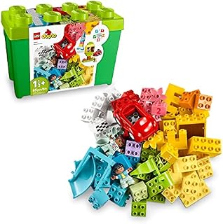 LEGO Duplo Classic Deluxe Brick Box 10914 Starter Set with Storage Box, Great Educational Toy for Toddlers 18 Months and Up, New 2020 (85 Pieces)