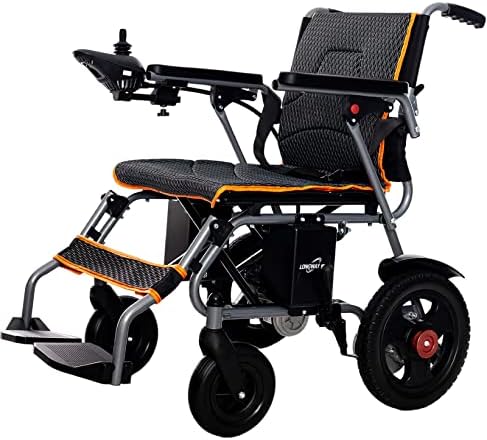 Foldable Electric Wheelchair for Adults - 360° Joystick Motorized Power Wheelchair - All-Terrain Folding Wheel Chair - Lightweight and Comfortable Travel Wheelchair for Seniors