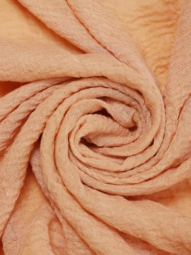 Image of Crinkled PolyCotton Scarf for Women - 180 x 90 cm Stole for Women | PolyCotton Scarf for Summers, Head Cover for Women | Lightweight Scarf for Women | Women Accessory