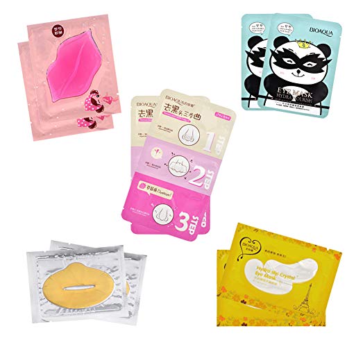 CCbeauty Under Eye Gel Pads Patches for Eye Bag Dark Circle Treatment Remover Lip Nose Blackhead Strip Mix Style 10Pcs